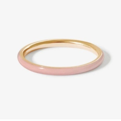 Розовый эмалированный 18K золото покрытые кольца твердые 925 Sterling серебряные кольца
