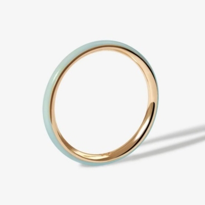 Розовый эмалированный 18K золото покрытые кольца твердые 925 Sterling серебряные кольца