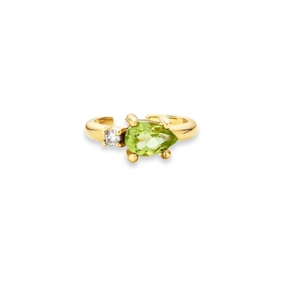 Золото 18K покрытое серебром 925 Sterling ТРЕНДИ Design Pear Cut Peridot Чехлы