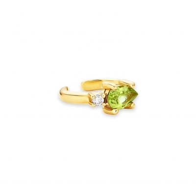 Золото 18K покрытое серебром 925 Sterling ТРЕНДИ Design Pear Cut Peridot Чехлы