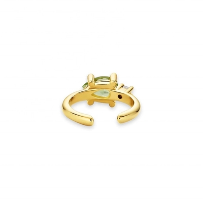 Золото 18K покрытое серебром 925 Sterling ТРЕНДИ Design Pear Cut Peridot Чехлы