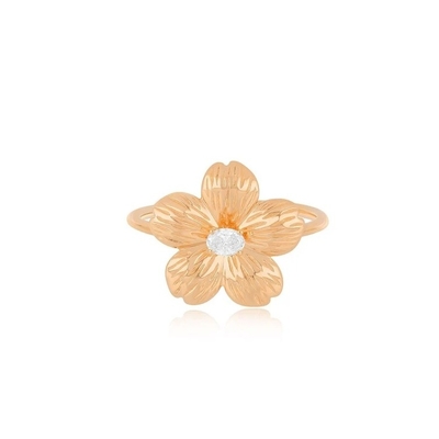 Forever Flower 18K золотой Овальный женский кольцо CZ в 925 серебряных ювелирных изделиях