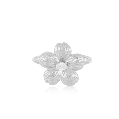 Forever Flower 18K золотой Овальный женский кольцо CZ в 925 серебряных ювелирных изделиях