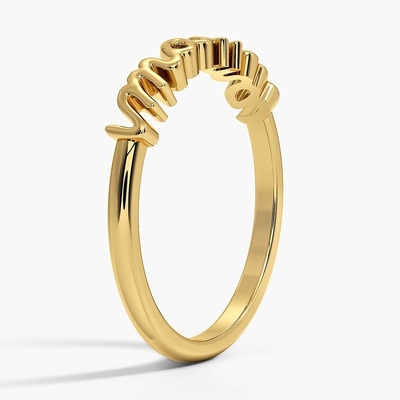 Классические 925 серебряные 14K золотые высокополированные женские кольца MAMA в минималистическом дизайне