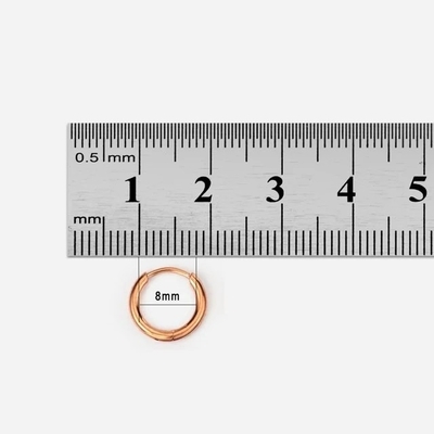 Просто розовое золото 8 мм с застежкой и обертыванием. Маленькие серьги из нержавеющей стали для выпуска.