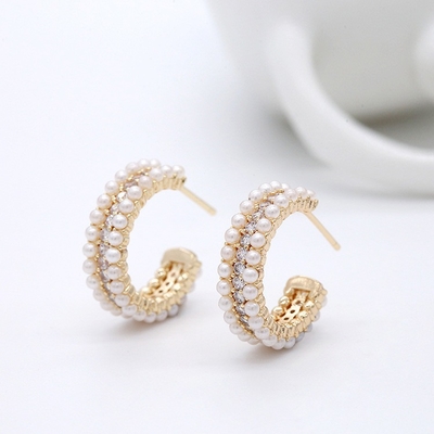 Женские аксессуары 925 Стерлинговое серебряное серьги с ушками Mother's of Pearl Clear CZ