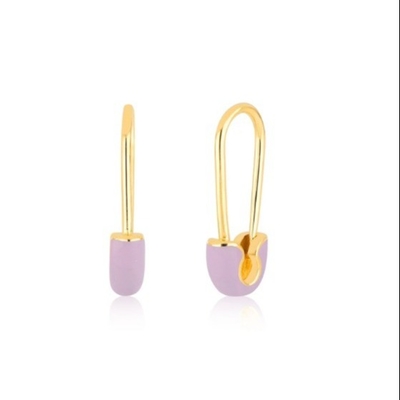 925 Sterling Silver Women's Fashion Pin Earrings украшенные голубой эмалированной краской