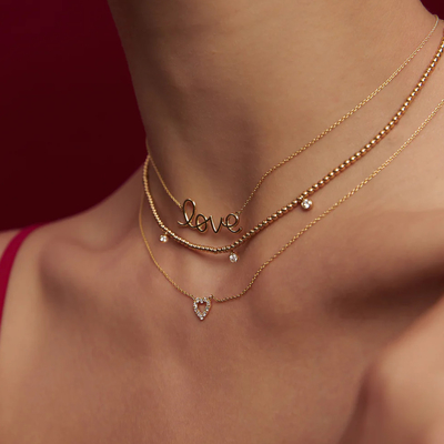 Массивный 925 Стерлинг Серебро 14K позолоченный любовный подвесок Ожерелье для женщин подарок на день Валентина