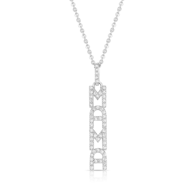 Элегантное 925 серебряное 14K золотое MAMA плавающее длинное подвесное ожерелье