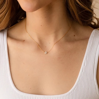 Женское ожерелье OEM / ODM из серебра 925 пробы без основного камня