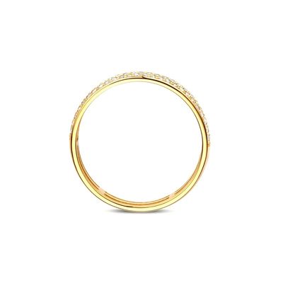 925 серебра 18 крон золотой ЧЗ полувечности кольцо для женщин