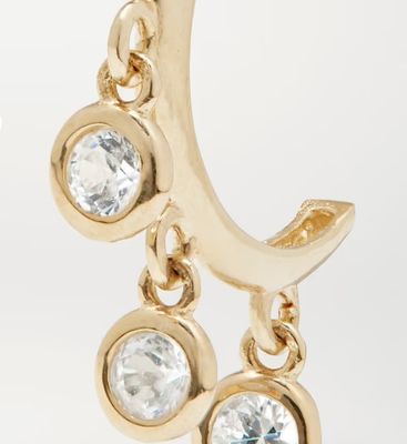 Позолоченные латунные серьги-кольца 14К с оправой из циркона