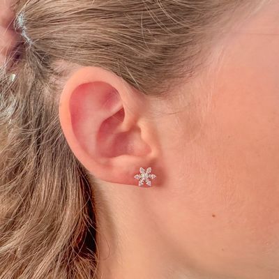 925 Стерлинговое серебро Родиопластированное CZ Снежный хлопь