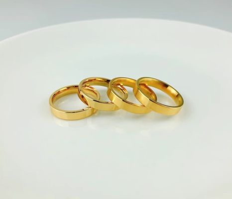 Custom Design Comfort Fit 14K Gold Plated Plain Wedding Rings and Engagement Bands