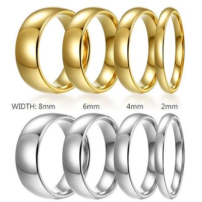 Custom Design Comfort Fit 14K Gold Plated Plain Wedding Rings and Engagement Bands