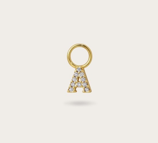 Логотип 925 и персонализированный Mini 18K Gold Initial Charm 925 Sterling Silver Личный подвесок