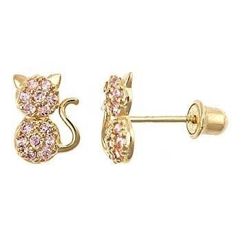Ювелирные изделия УРНИКИ YCE6799 Розовые УРНИКИ CZ Cat Stud для девочек