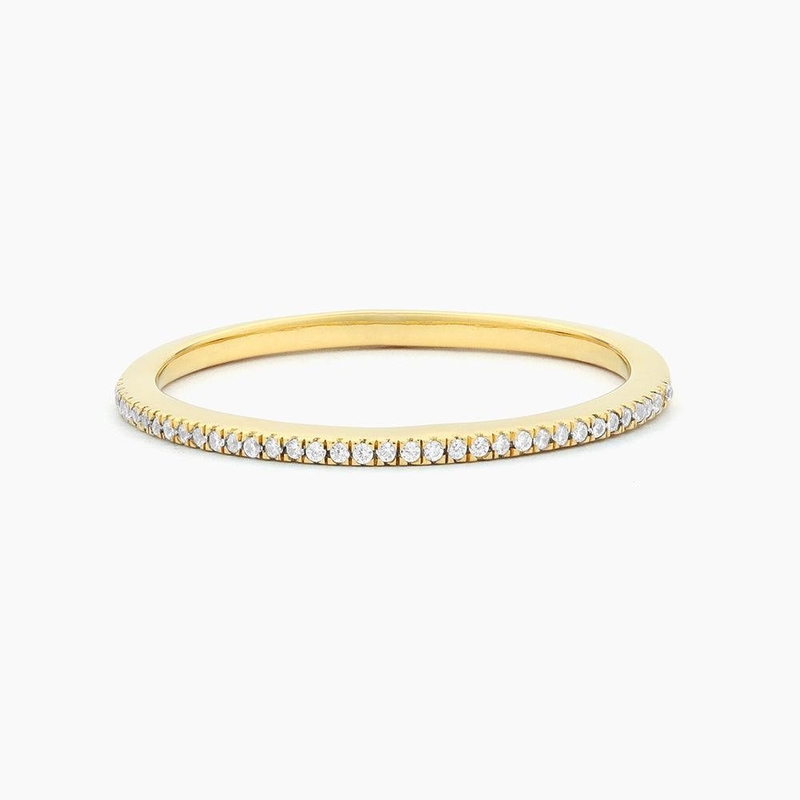 Горячая статья 18K золотой полотенце Half Eternity 925 Sterling Silver женская группа кольцо