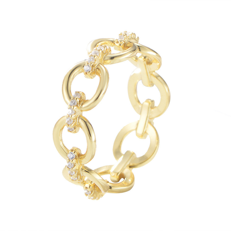 Деликатная цепь формы CZ бриллианты Eternity Rings 925 Sterling Silver для ювелирных изделий для мужчин