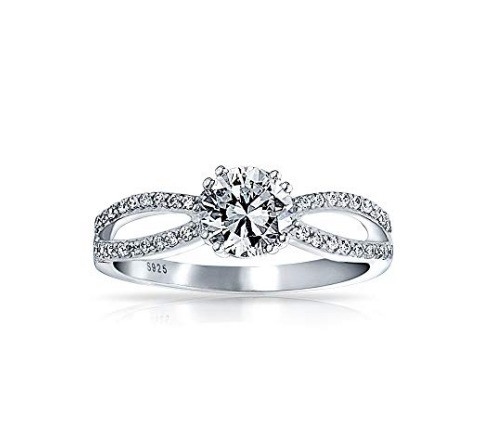 925 Sterling Silver Ring Micron Pave White Gold Plated для женщин Свадебные помолвки