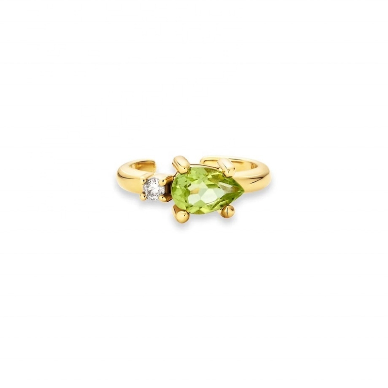 Золото 18K покрытое серебром 925 Sterling ТРЕНДИ Design Pear Cut Peridot Чехлы