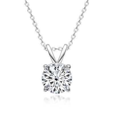 925 серебряный подвесок для девочек 18K желтое золото круглый рез Solitaire камень подарок
