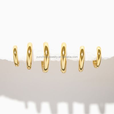 Серебряные ювелирные изделия Минималист 18K Золото 9MM 11MM 13MM Hoop Set для FedEx DHL UPS TNT EMS Shipping