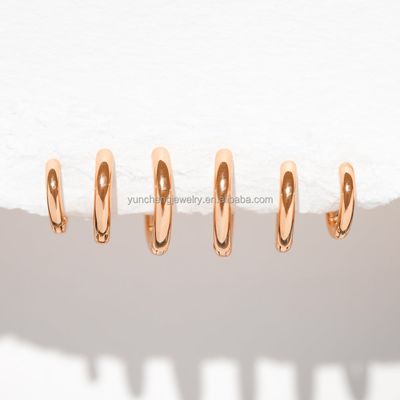 Серебряные ювелирные изделия Минималист 18K Золото 9MM 11MM 13MM Hoop Set для FedEx DHL UPS TNT EMS Shipping