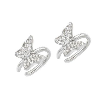 18K позолоченная бабочка серьга с микроном Pave Белый CZ Модные женские украшения