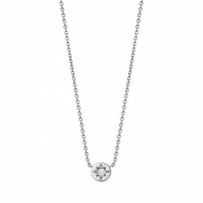 Позолоченный 925 Sterling Silver Starburst Diamond Disc Pendant Necklace для повседневного ношения