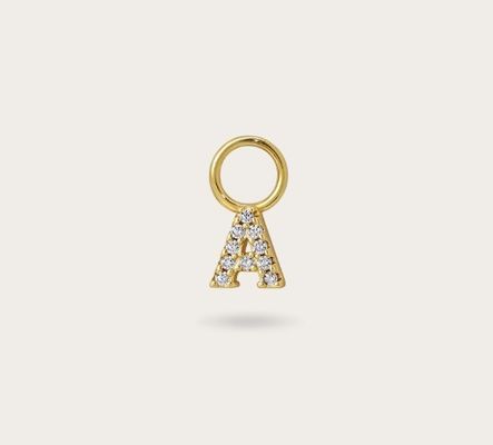 Логотип 925 и персонализированный Mini 18K Gold Initial Charm 925 Sterling Silver Личный подвесок