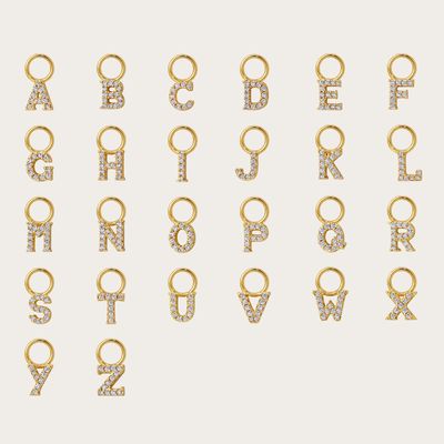 Логотип 925 и персонализированный Mini 18K Gold Initial Charm 925 Sterling Silver Личный подвесок