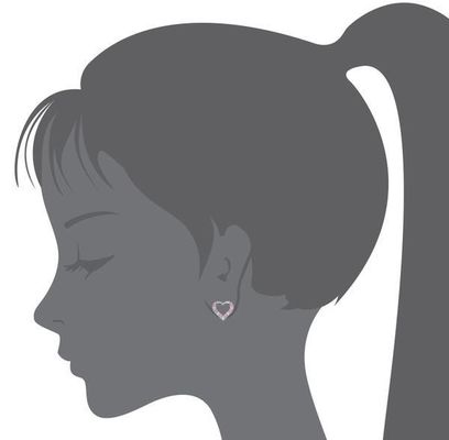 Микро вставка сердца розовые задние серьги для детей в 925 Sterling серебра