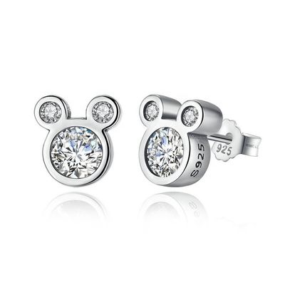 Третья сторона оценивает сертификат Дети Ювелирные изделия 925 Sterling Silver Mouse Earrings