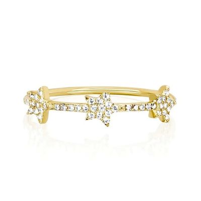 18K золотой серебряный серебряный CZ Звездные кольца для женщин Micro Pave Setting Certified