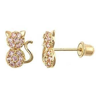Ювелирные изделия УРНИКИ YCE6799 Розовые УРНИКИ CZ Cat Stud для девочек
