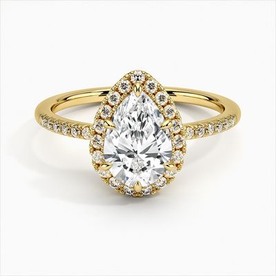 925 Sterling Silver Halo Белозолотые обручальные кольца