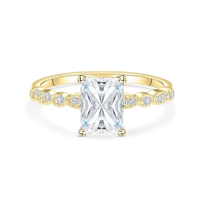 Винтажный ручной 18K золотой багет резанный камень обручальное кольцо Винтажный стиль для женщин