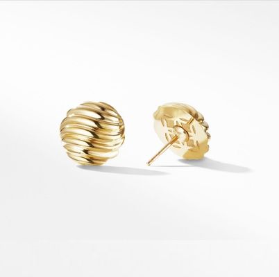 OEM скульптурные кабельные серьги 18K позолоченные стальные серьги