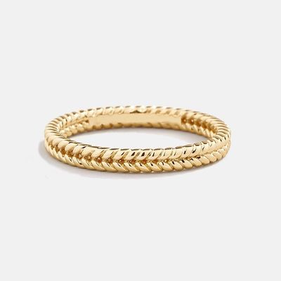 Прекрасные ювелирные изделия 18K золото покрытое 925 Sterling серебряный пшеничный кольцо для женщин