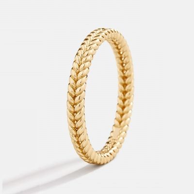 Прекрасные ювелирные изделия 18K золото покрытое 925 Sterling серебряный пшеничный кольцо для женщин