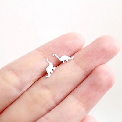 Детские золотые серьги для динозавров 925 Sterling Silver Mini