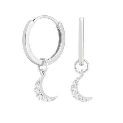 Кольца Dangle Moon Hoop 925 серебряные для женщин Бразильское золото покрытое 18K ювелирные изделия на заказ