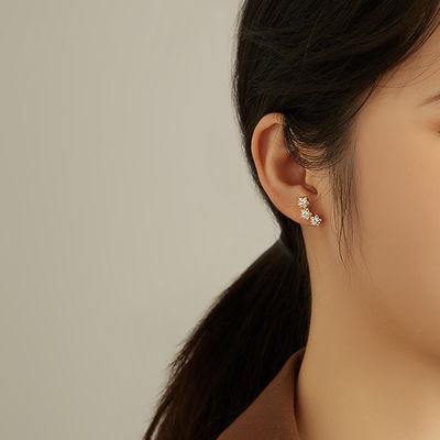18K золотые 925 Sterling Silver Star кубические циркониевые серьги для женщин