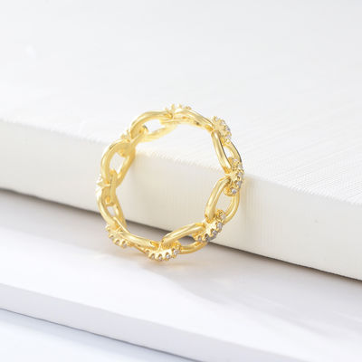 Деликатная цепь формы CZ бриллианты Eternity Rings 925 Sterling Silver для ювелирных изделий для мужчин