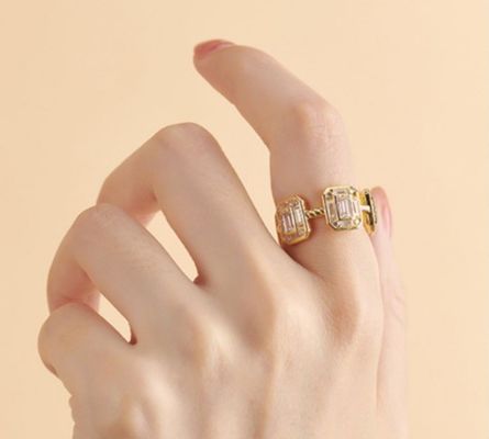 Смарагдовый белый женский Eternity Band Багует 18K золото 925 Sterling серебряные кольца