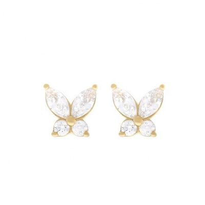 Классический стиль 925 Sterling Silver Gold Plated Cubic Zirconia Butterfly Stud Earrings (Стерлинговое серебряное золотовалочное кубическое циркониевое серебряное серебряное серебряное серебряное серебряное серебряное серебряное серебряное серебряное серебряное серебряное серебряное серебряное серебряное серебряное серебряное серебряное серебряное серебряное серебряное серебряное серебряное серебряное серебряное серебряное серебряное серебряное серебряное серебряное серебряное серебряное серебр