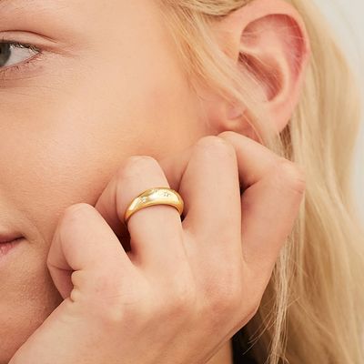 Eternity Band Rings бразильское золото 18K ювелирные изделия Звезда 925 Sterling Silver Dome Женское кольцо