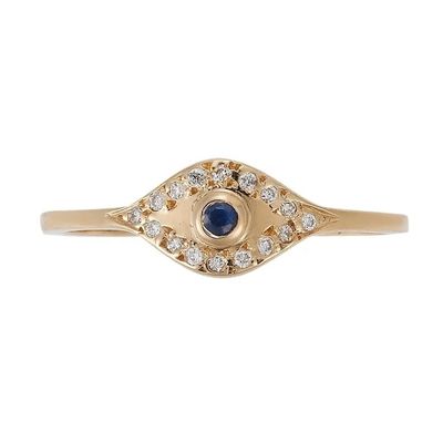 925 Sterling Silver Evil Eye Diamond Band Ring с серебряным покрытием классического стиля