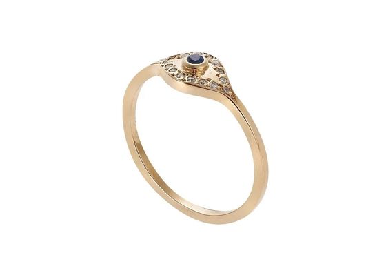 925 Sterling Silver Evil Eye Diamond Band Ring с серебряным покрытием классического стиля